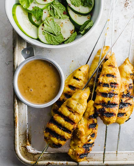 Chicken Satay with Peanut Sauce