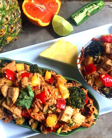 Sweet & Spicy Vegan Island Chicken with Pineapple