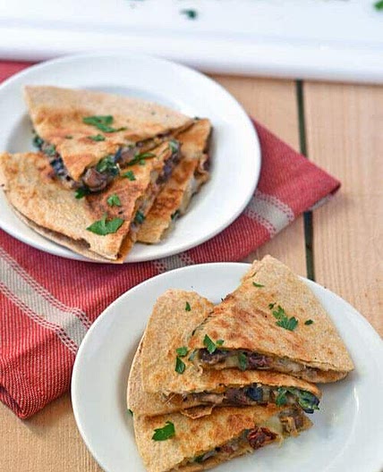 Mushroom and Sundried Tomato Quesadillas