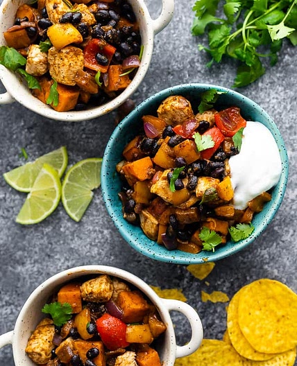 Chili Lime Sweet Potato and Chicken Skillet
