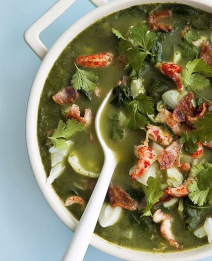 Recipe: Seafood bowl with bacon, spinach and coriander