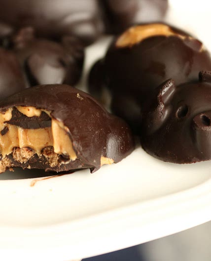 Crunchy dark chocolate peanut butter cups