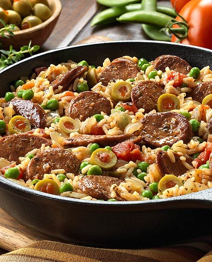 tex mex sausages with rice recipe | Schwartz
