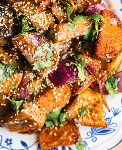 Miso Glazed Root Vegetable