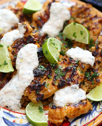 Chili-Lime Grilled Chicken with Cucumber-Mint Sauce