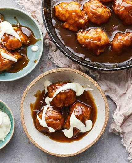Golden syrup and cardamom dumplings