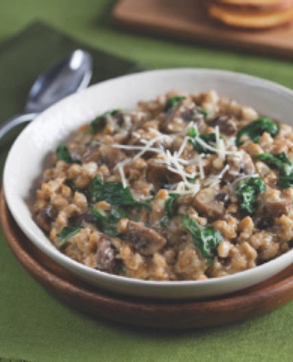 Farro Risotto with Mushrooms and Spinach