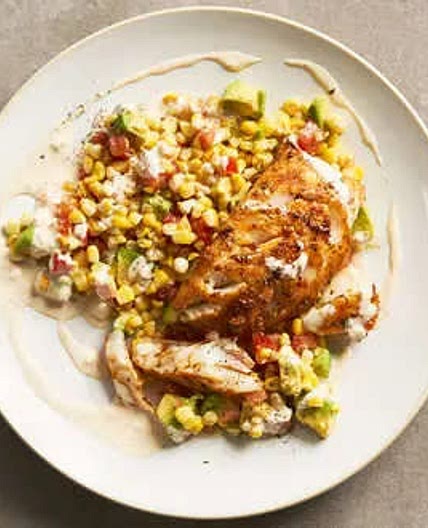 Blackened Cod with Garlic Ailoi and Corn Salsa