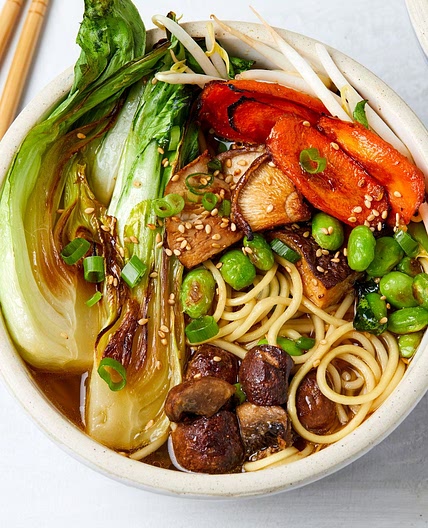 Vegan Ramen with Roasted Red Miso Veggies