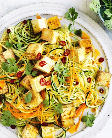 Chilli tofu zoodles