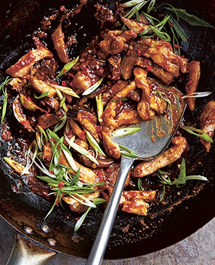 Ching-He Huang's fish fragrant chicken and aubergine