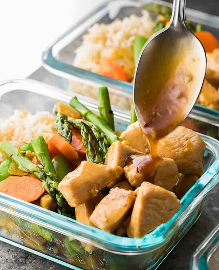 Maple Ginger Chicken Meal Prep Lunch Bowls