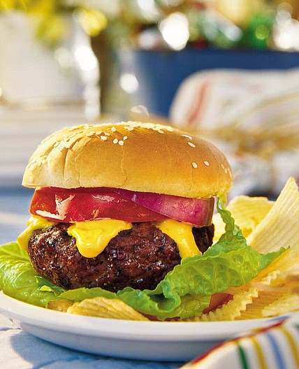 Spicy Beef Burgers with Smoked Cheddar Cheese and Pickled Jalapeño