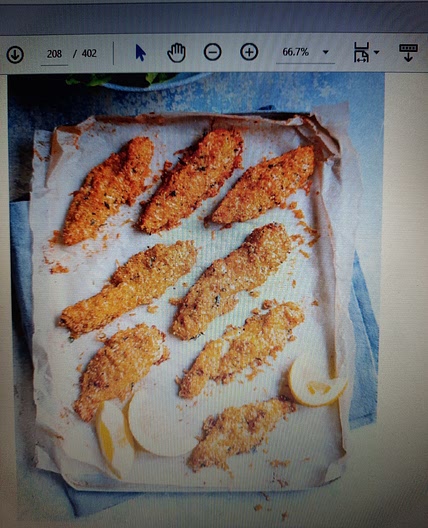 Chicken goujons with Parmesan crumb
