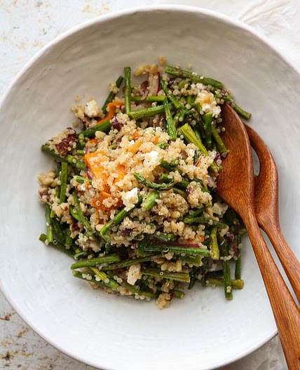 Warm Quinoa with Roasted Asparagus and Peppers