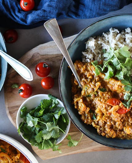 Roasted Cauliflower Lentil Curry