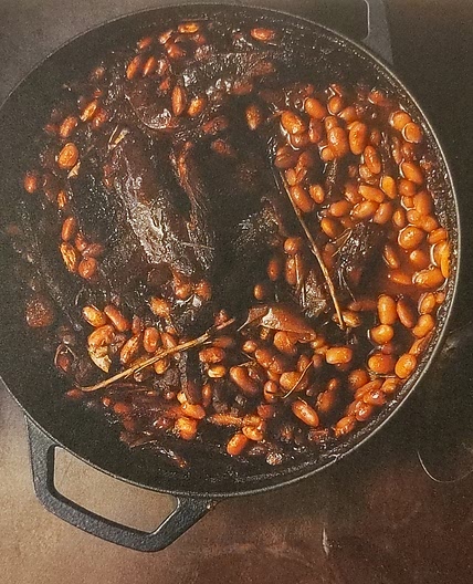 Pork belly and baked beans