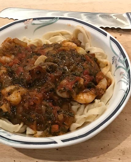 Plum Tomato and King Prawn Tagliatelle