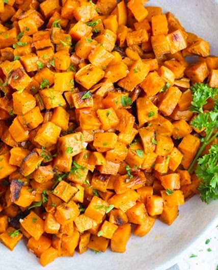 Roasted Sweet Potato Cubes