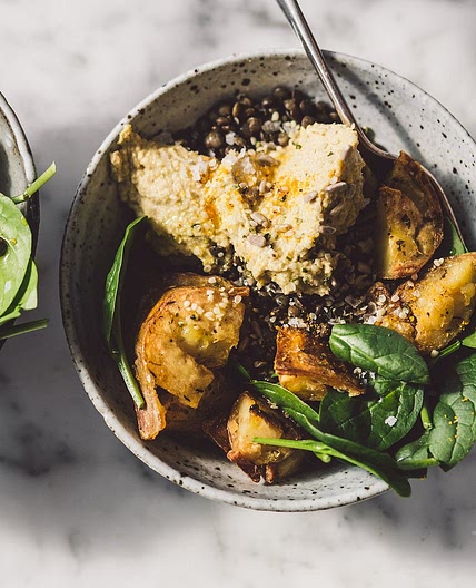 Lentil potato salad and a list of foods high in iron