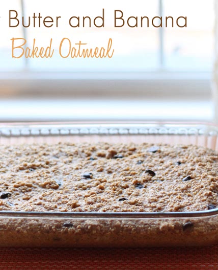 Peanut Butter and Banana Baked Oatmeal {Freezer Meal}