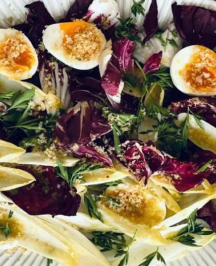 Radicchio and Endive Salad with Crispy Jammy Egg