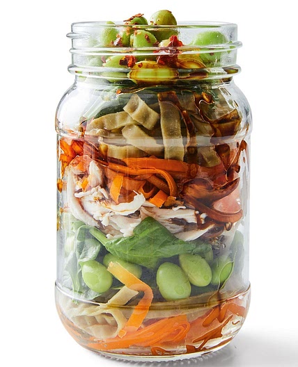 Japanese chicken noodle salad jar recipe