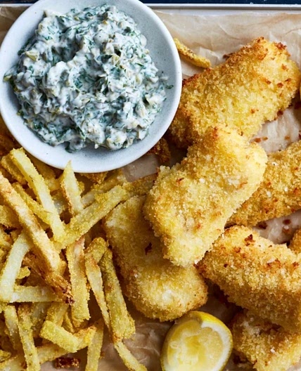 Fish Goujons and Chips with Tartare Sauce 