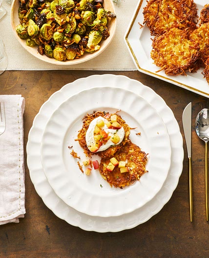 Parsnip-Potato Latkes with Quick Sautéed Apples