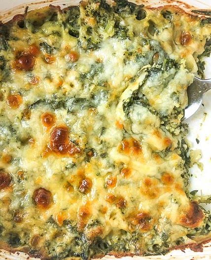 Keto Cheesy Spinach Broccoli Casserole Recipe