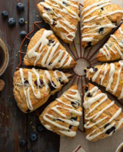 Homemade Blueberry Scones with Maple Glaze