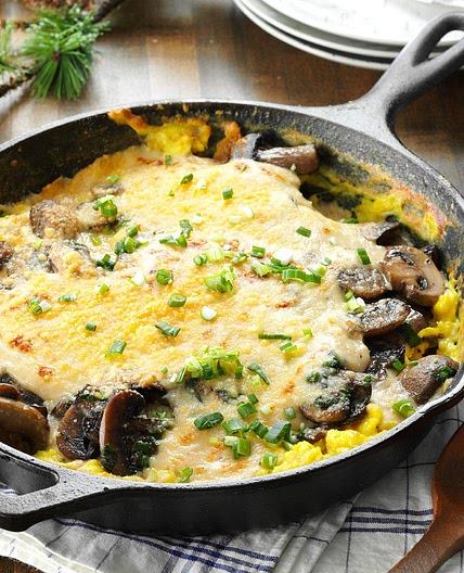 Creamy Eggs & Mushrooms Au Gratin