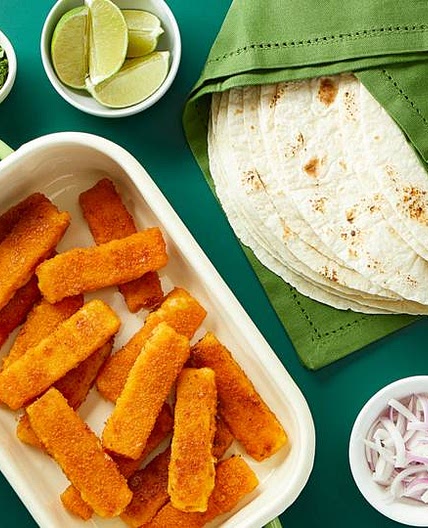 Fish finger tacos with lime mayonnaise