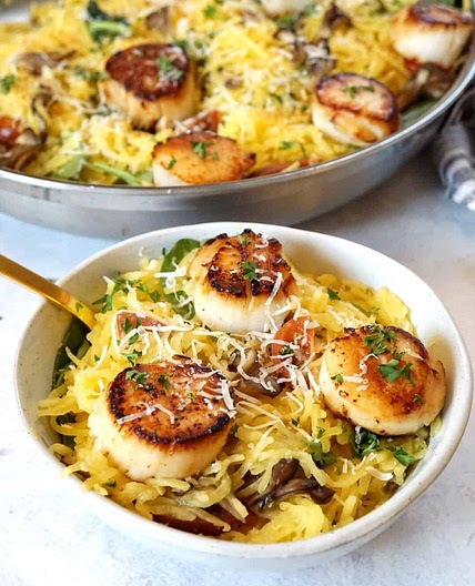 Low Carb Seared Scallops And Spaghetti Squash Recipe