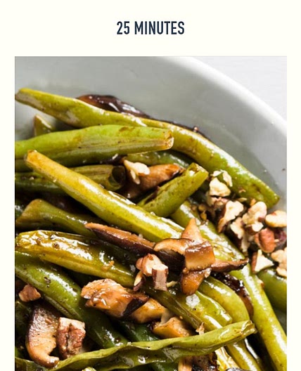 Green Beans w Pecans and Shiitake Mushrooms