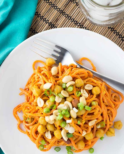 Sweet Potato Noodles with Peanut Sauce