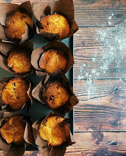 Huckleberry Chocolate Chip Muffins