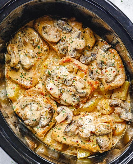 Pork and Mushroom Crock Pot
