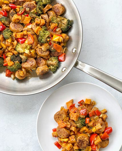 Vegan Sausage and Vegetable Skillet