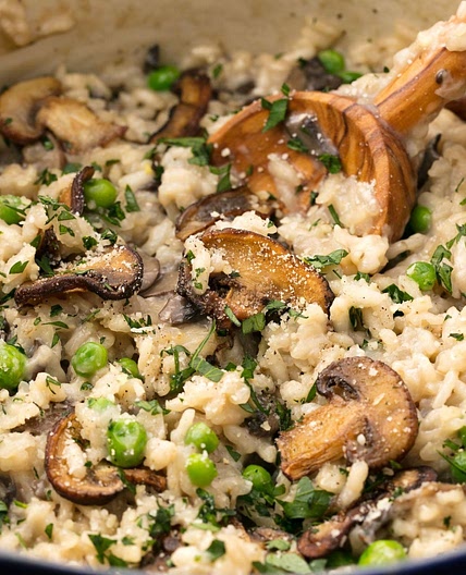 Mushroom and Pea Risotto