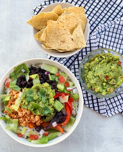 Homemade Sofritas Burrito Bowl with Cilantro Lime Rice