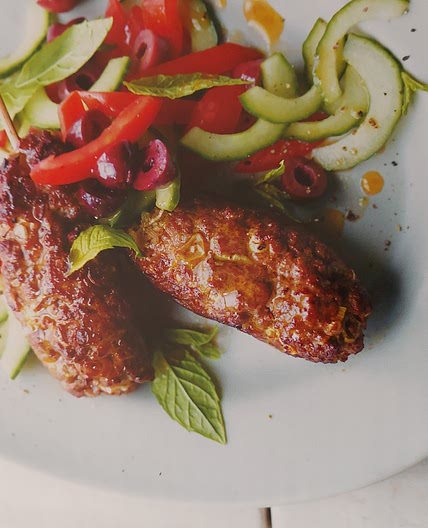 LAMB KOFTAS WITH GREEK SALAD