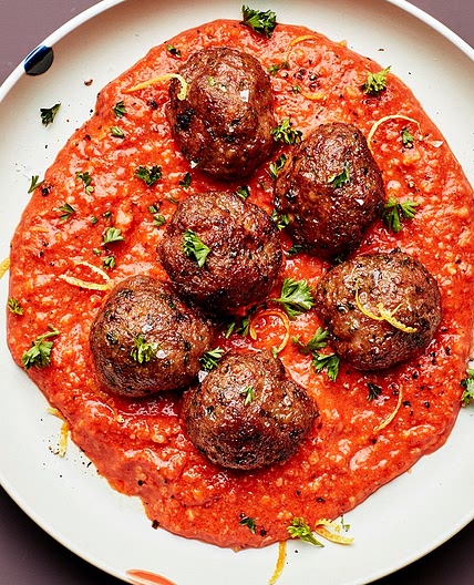 Turkey Meatballs With Romesco Sauce