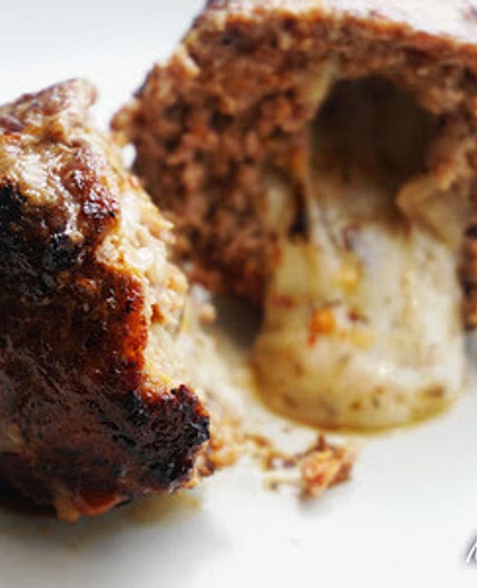 Giant Stuffed 3 Cheese Meatballs | Keto recipes
