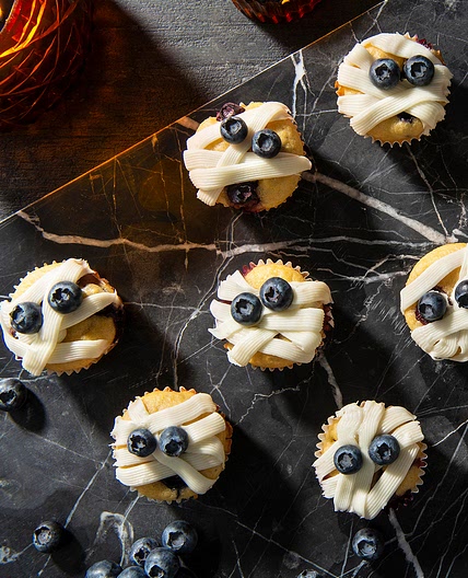 Mini Blueberry Mummy Muffins