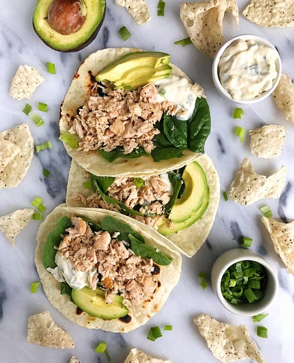Easy Canned Tuna Tacos with Scallion Crema