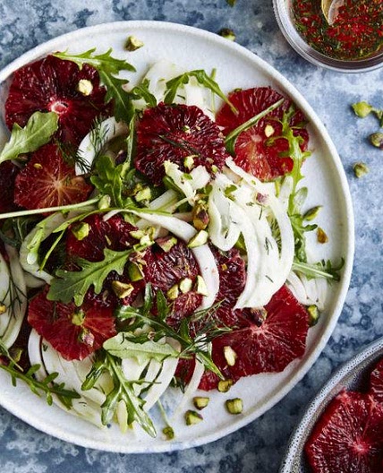 Blood Orange and Fennel Salad with Maple and Blood Orange Dressing