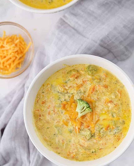 Cheddar broccoli soup from scratch