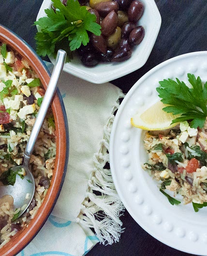Greek Rice Casserole with Ground Turkey (Low-FODMAP, Gluten Free)