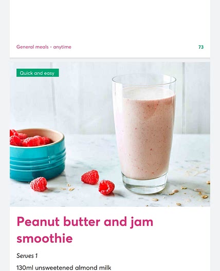 Peanut butter and jam 
smoothie